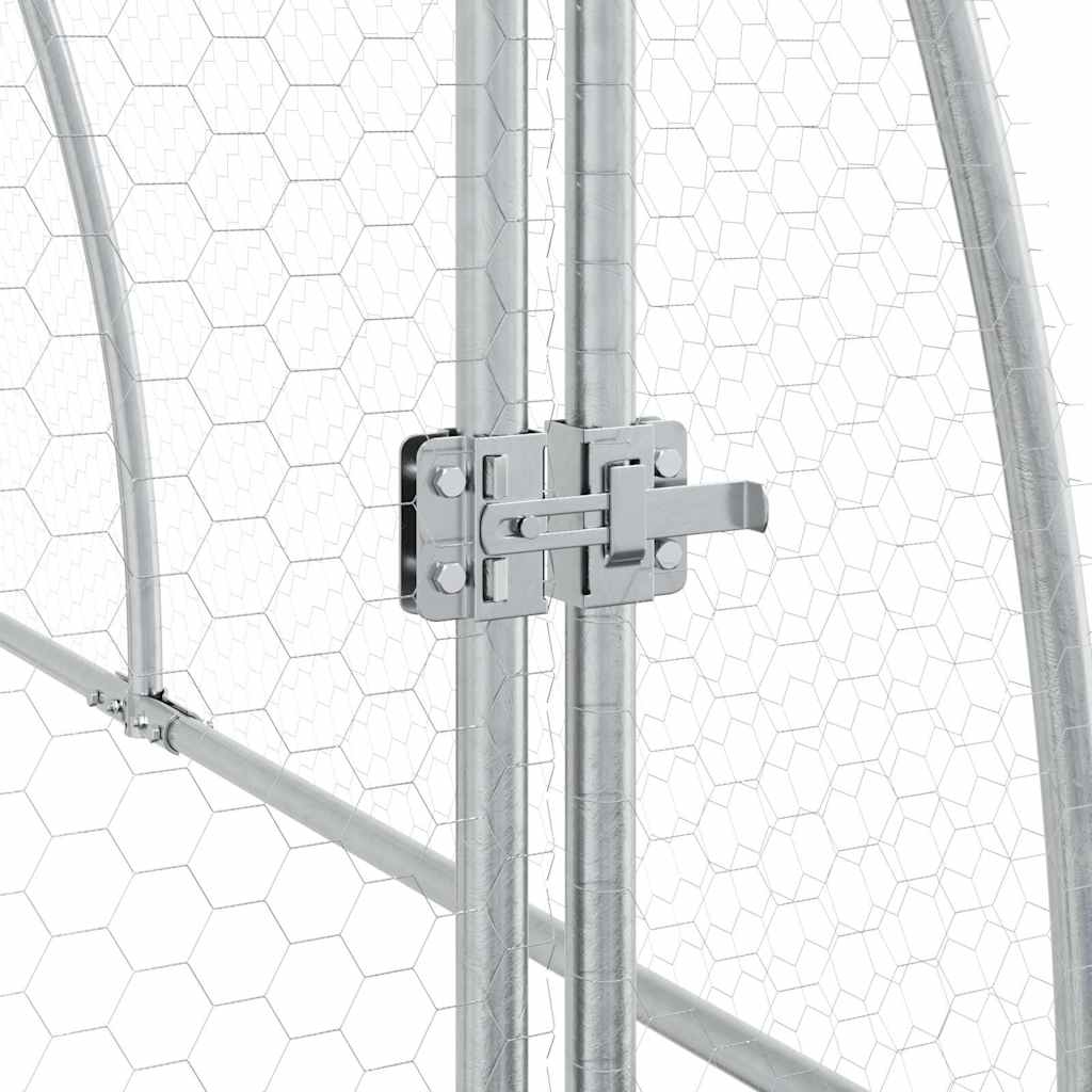 Klec pro kuřata stříbrná 300 x 105 x 120 cm pozinkovaná ocel