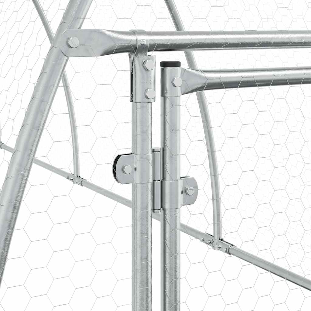 Klec pro kuřata stříbrná 300 x 105 x 120 cm pozinkovaná ocel