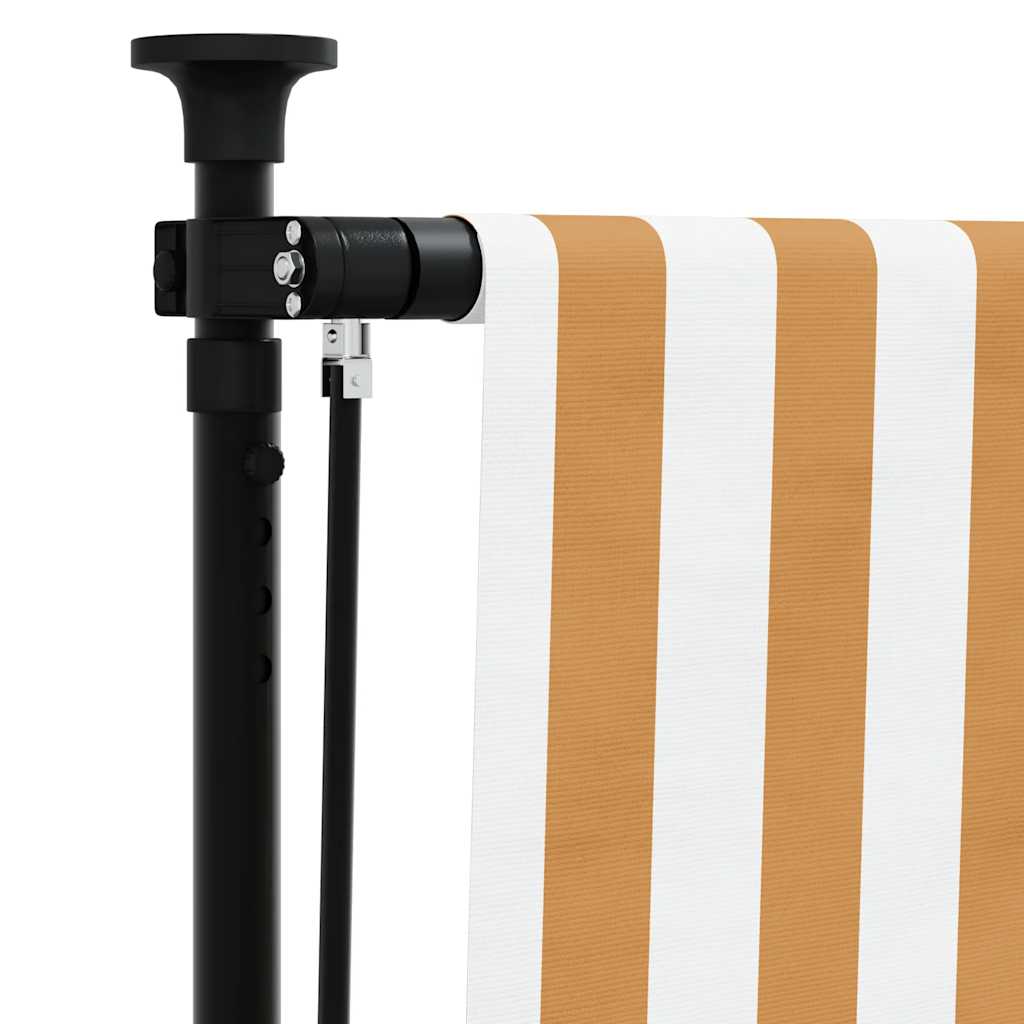 Venkovní roleta oranžová a bílá 100 x 270 cm textil a ocel