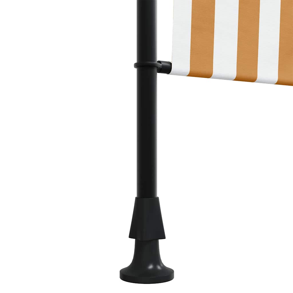 Venkovní roleta oranžová a bílá 100 x 270 cm textil a ocel