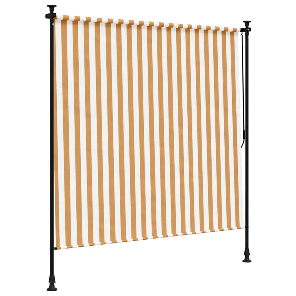 Venkovní roleta oranžová a bílá 200 x 270 cm textil a ocel