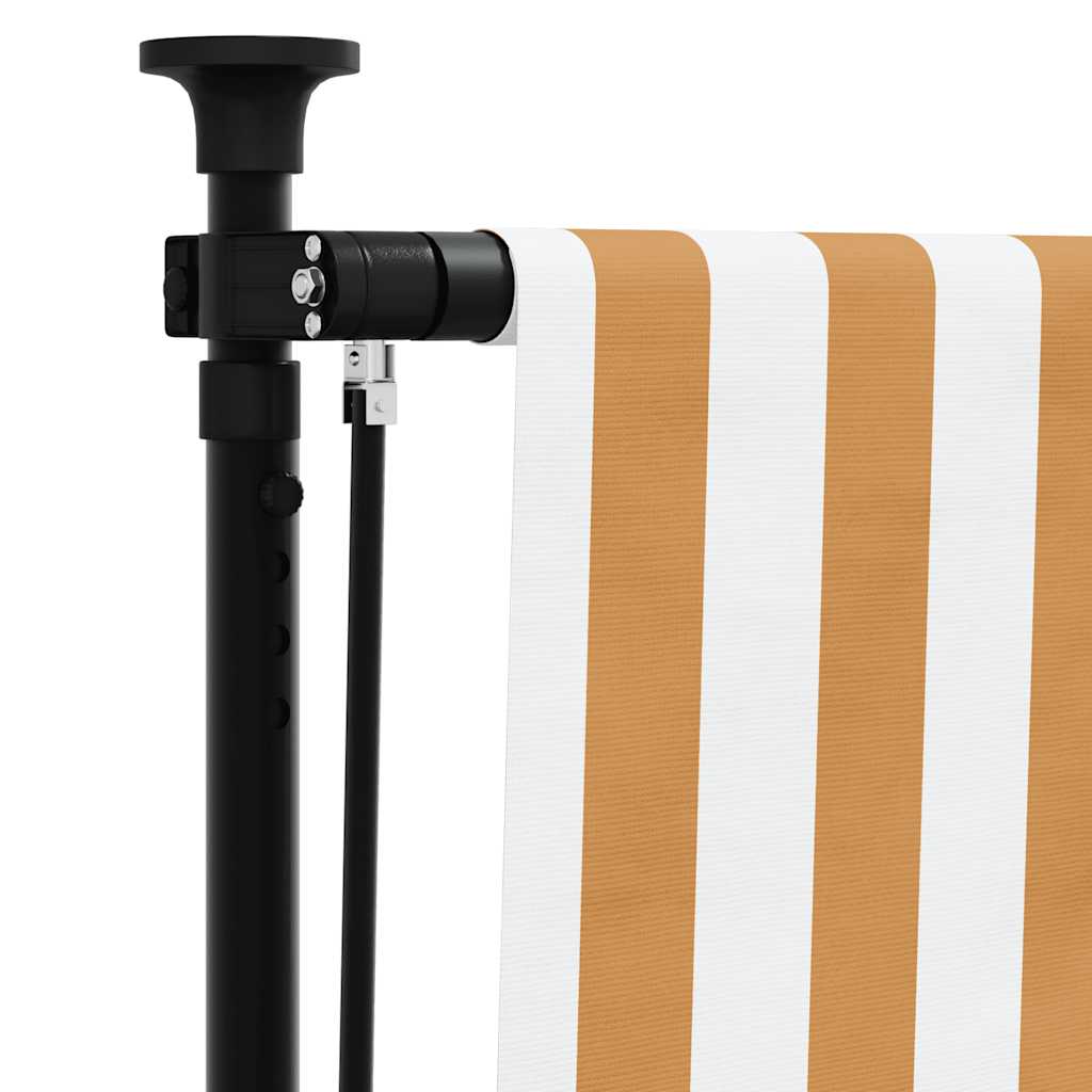Venkovní roleta oranžová a bílá 200 x 270 cm textil a ocel