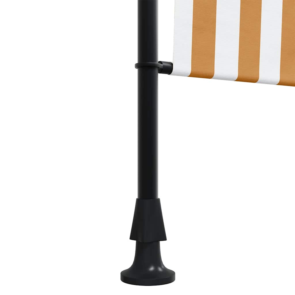 Venkovní roleta oranžová a bílá 200 x 270 cm textil a ocel
