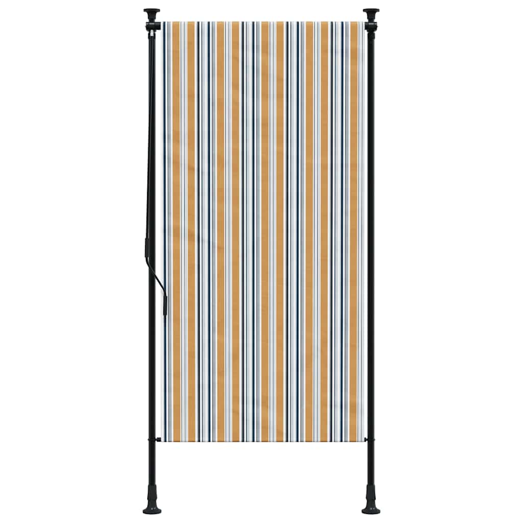 Venkovní roleta žlutá a bílá 100 x 270 cm textil a ocel