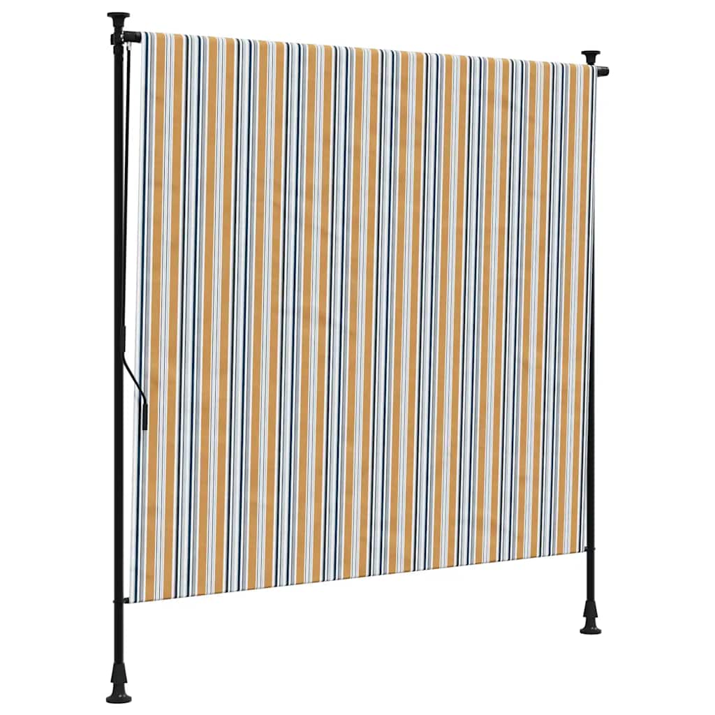 Venkovní roleta žlutá a bílá 150 x 270 cm textil a ocel