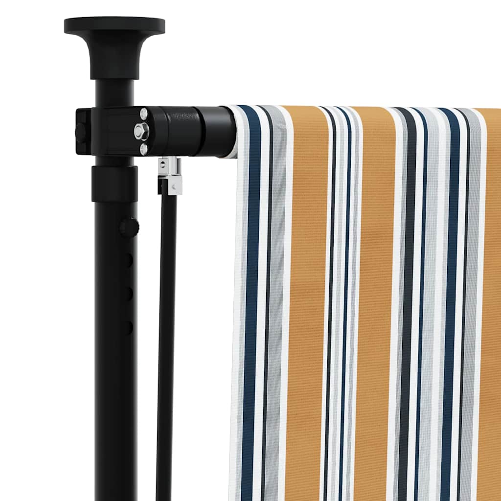 Venkovní roleta žlutá a bílá 150 x 270 cm textil a ocel