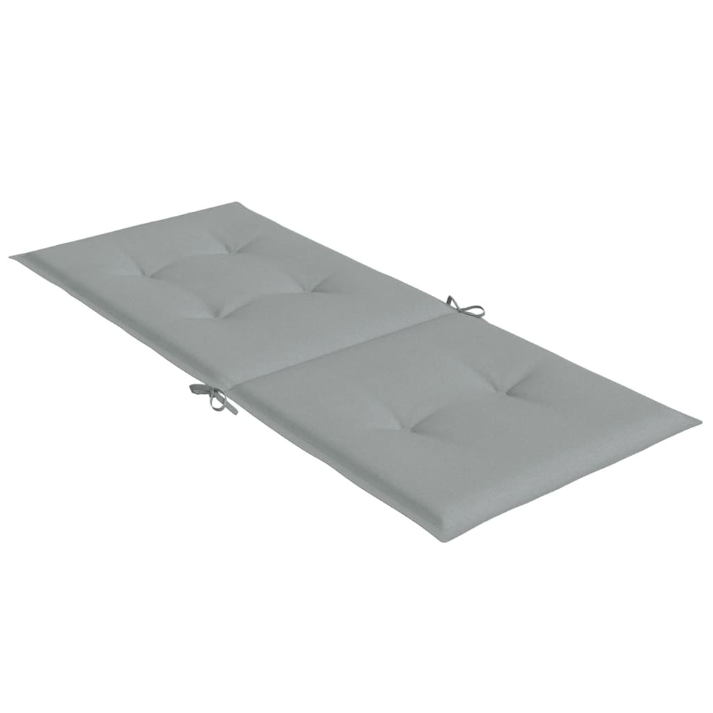 Podušky na židli vysoké opěradlo 2 ks šedá melanž 120x50x4 cm