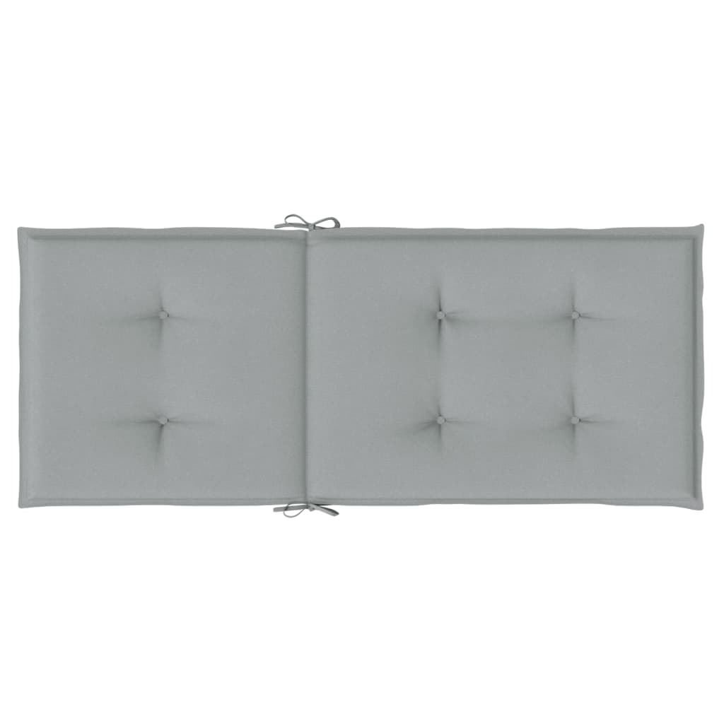 Podušky na židli vysoké opěradlo 2 ks šedá melanž 120x50x4 cm