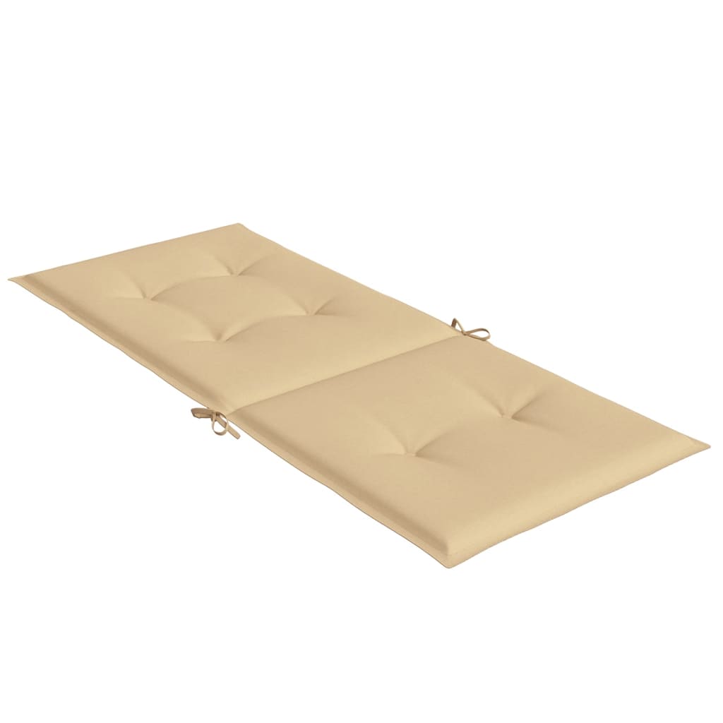 Podušky na židli vysoké opěradlo 4 ks béžová melanž 120x50x4 cm