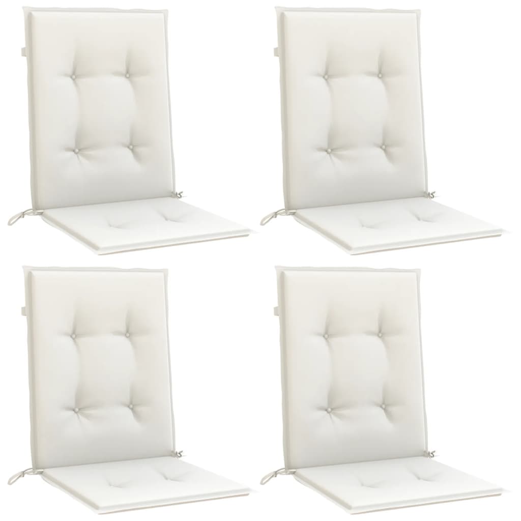 Podušky na židli nízké opěradlo 4 ks krémová melanž 100x50x4 cm