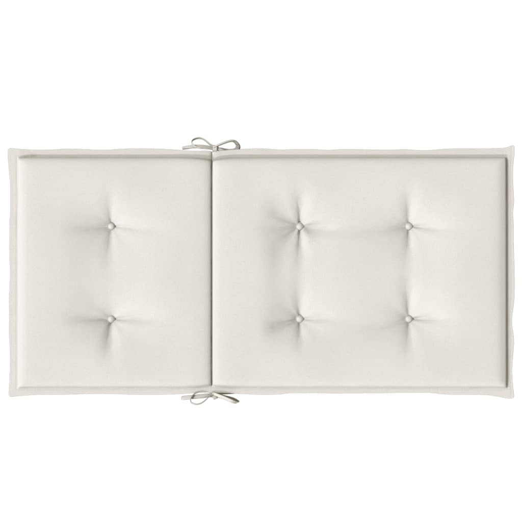 Podušky na židli nízké opěradlo 4 ks krémová melanž 100x50x4 cm