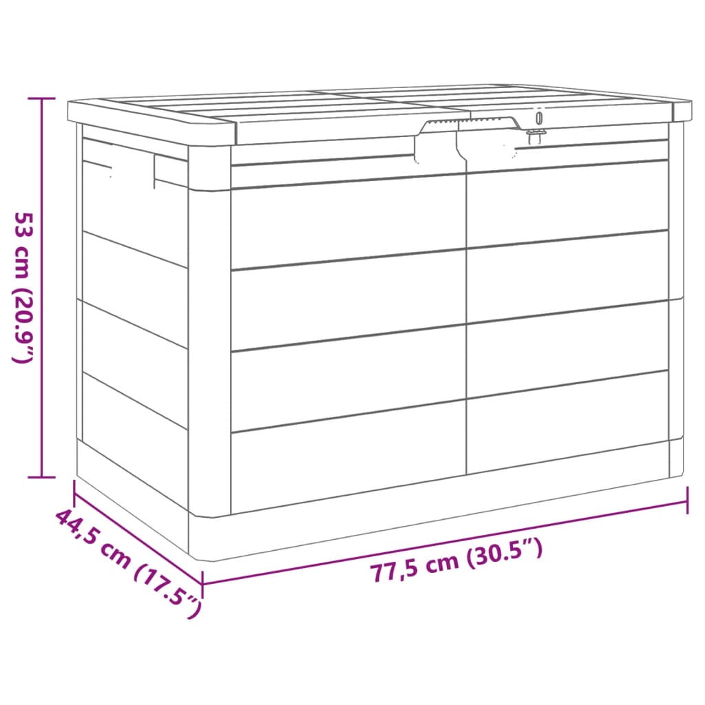 Zahradní box na podušky šedý 77,5 x 44,5 x 53 cm polypropylen