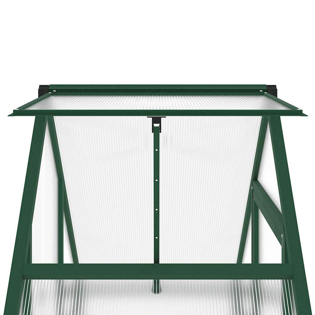 Skleník s podkladovým rámem zelený 169 x 58 x 195 cm hliník