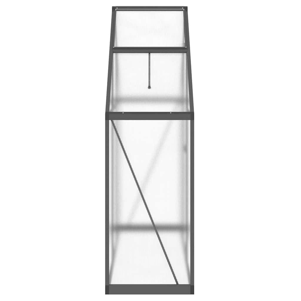 Skleník s podkladovým rámem antracitový 169x58x195 cm hliník