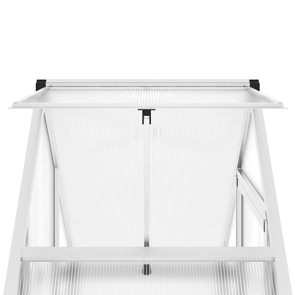 Skleník s podkladovým rámem stříbrný 169 x 58 x 202 cm hliník