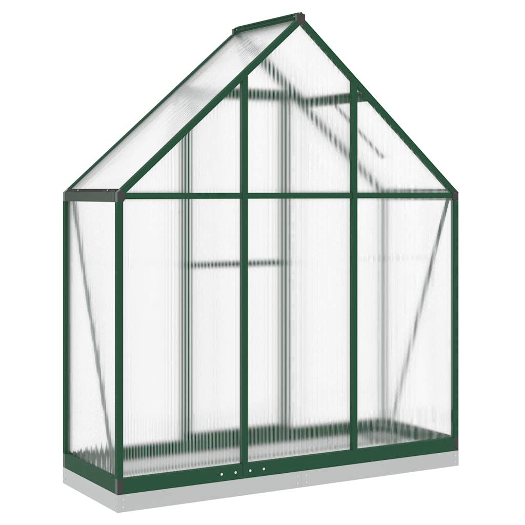 Skleník s podkladovým rámem zelený 169 x 58 x 202 cm hliník