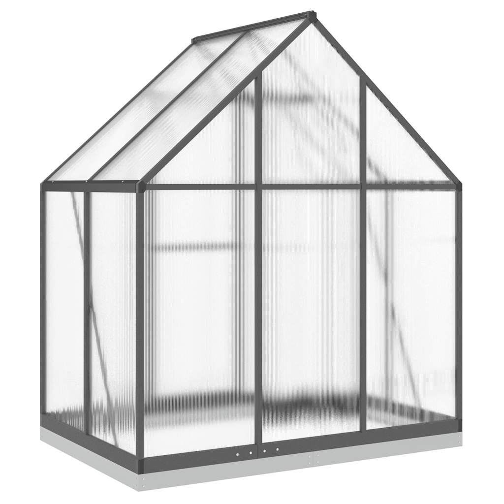 Skleník s podkladovým rámem antracitový 169x114x202 cm hliník