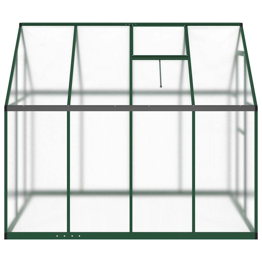 Skleník s podkladovým rámem zelený 224 x 169 x 195 cm hliník