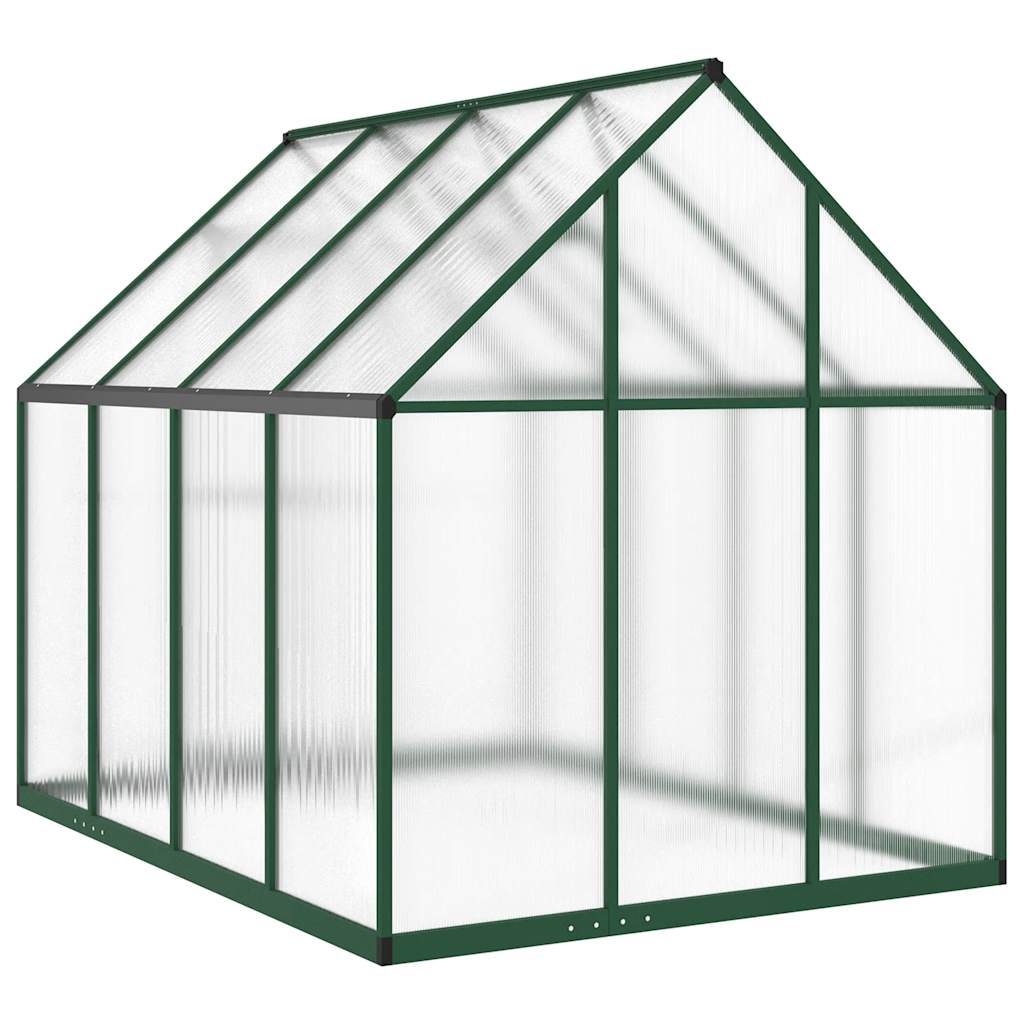 Skleník s podkladovým rámem zelený 224 x 169 x 195 cm hliník