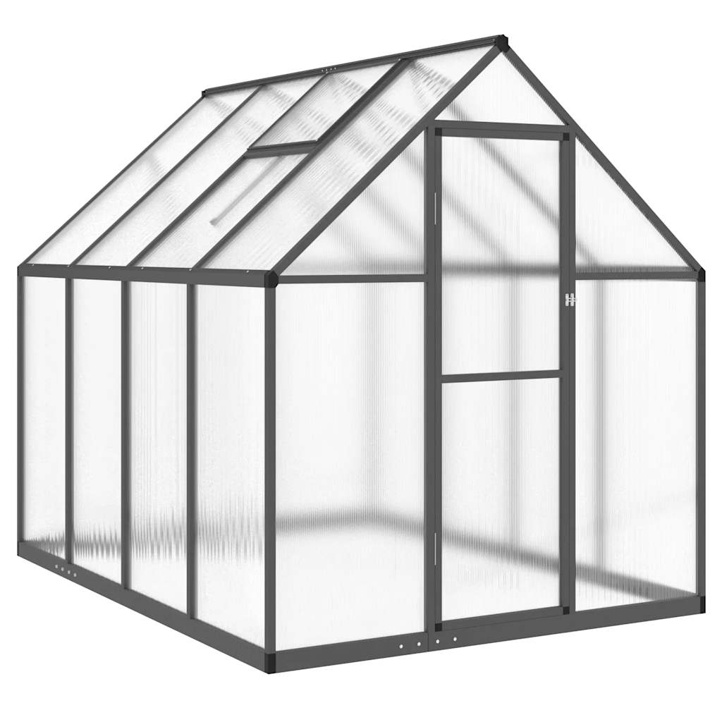 Skleník s podkladovým rámem antracitový 224x169x195 cm hliník