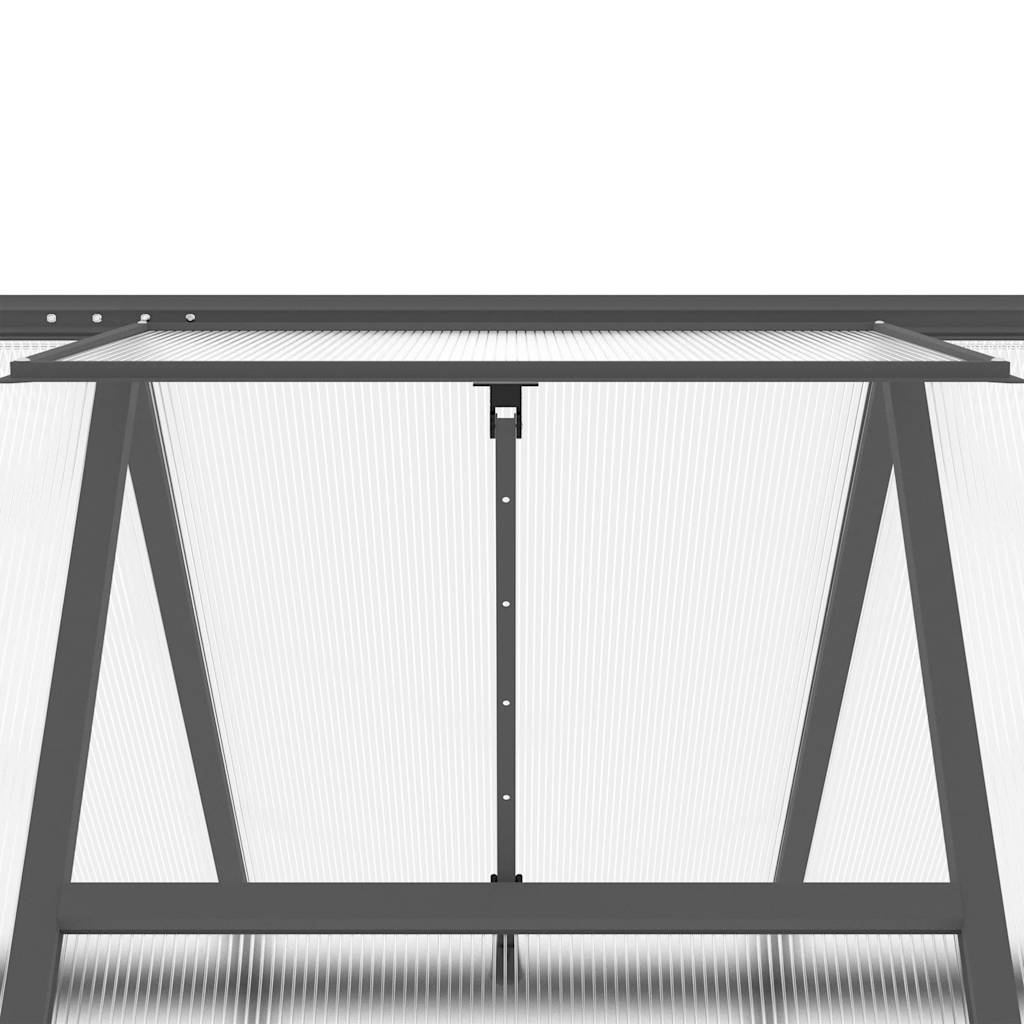 Skleník s podkladovým rámem antracitový 224x169x195 cm hliník