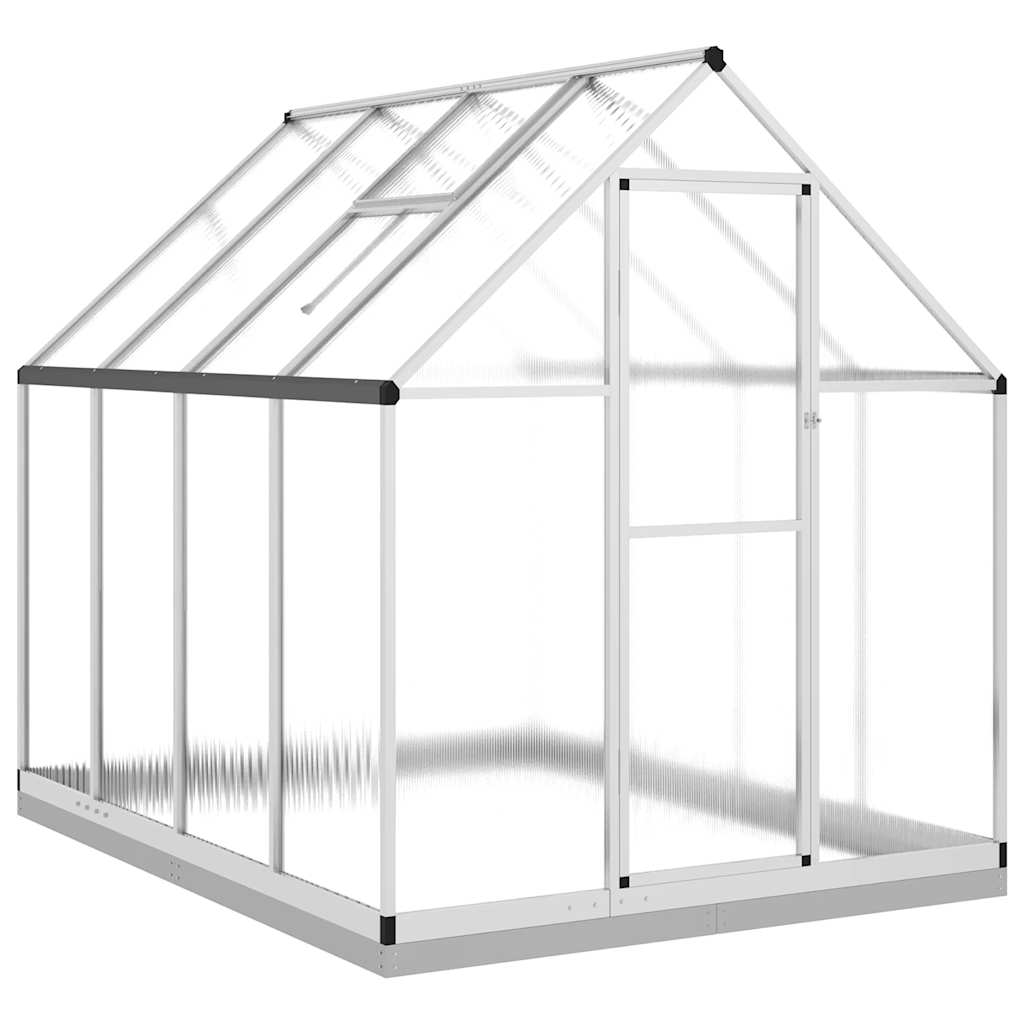Skleník s podkladovým rámem stříbrný 224 x 169 x 202 cm hliník