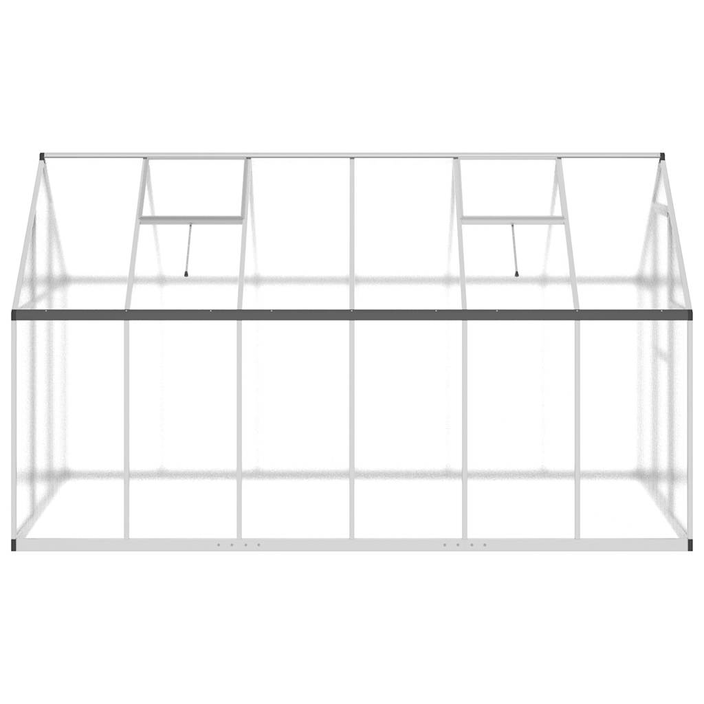 Skleník s podkladovým rámem stříbrný 334 x 169 x 195 cm hliník