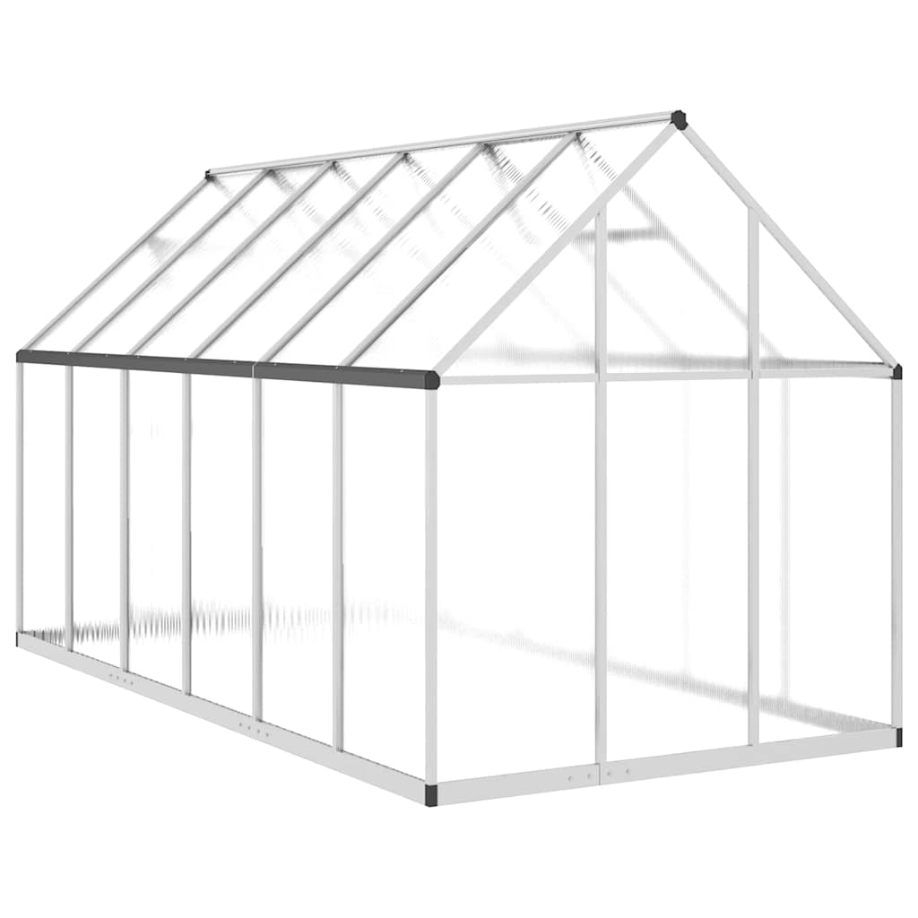 Skleník s podkladovým rámem stříbrný 334 x 169 x 195 cm hliník