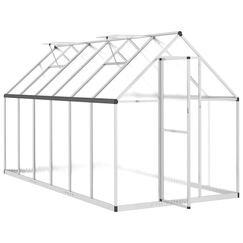 Skleník s podkladovým rámem stříbrný 334 x 169 x 195 cm hliník
