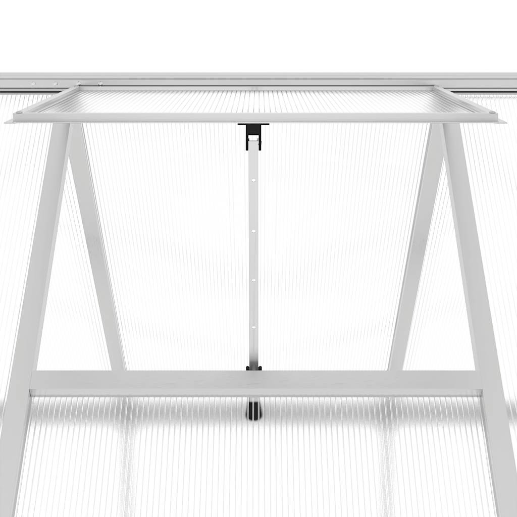 Skleník s podkladovým rámem stříbrný 334 x 169 x 195 cm hliník