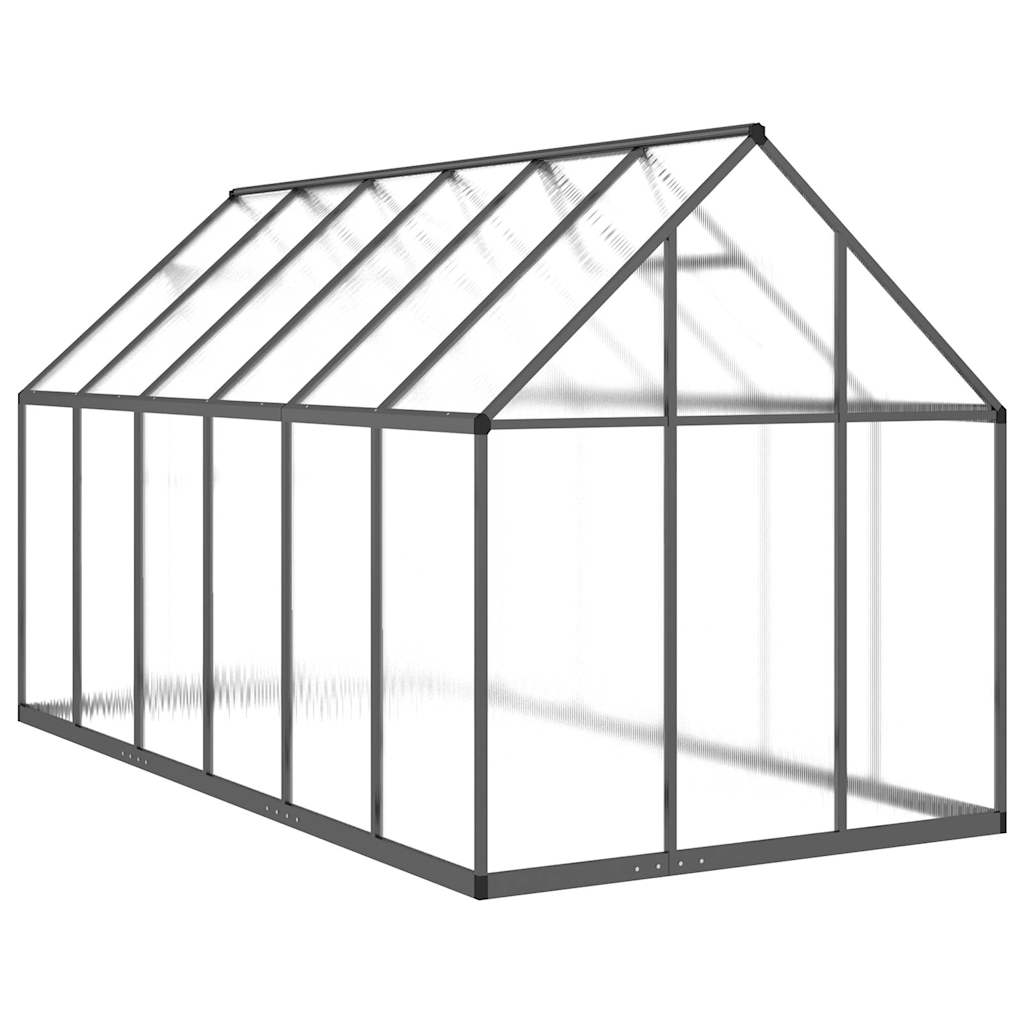 Skleník s podkladovým rámem antracitový 334x169x195 cm hliník