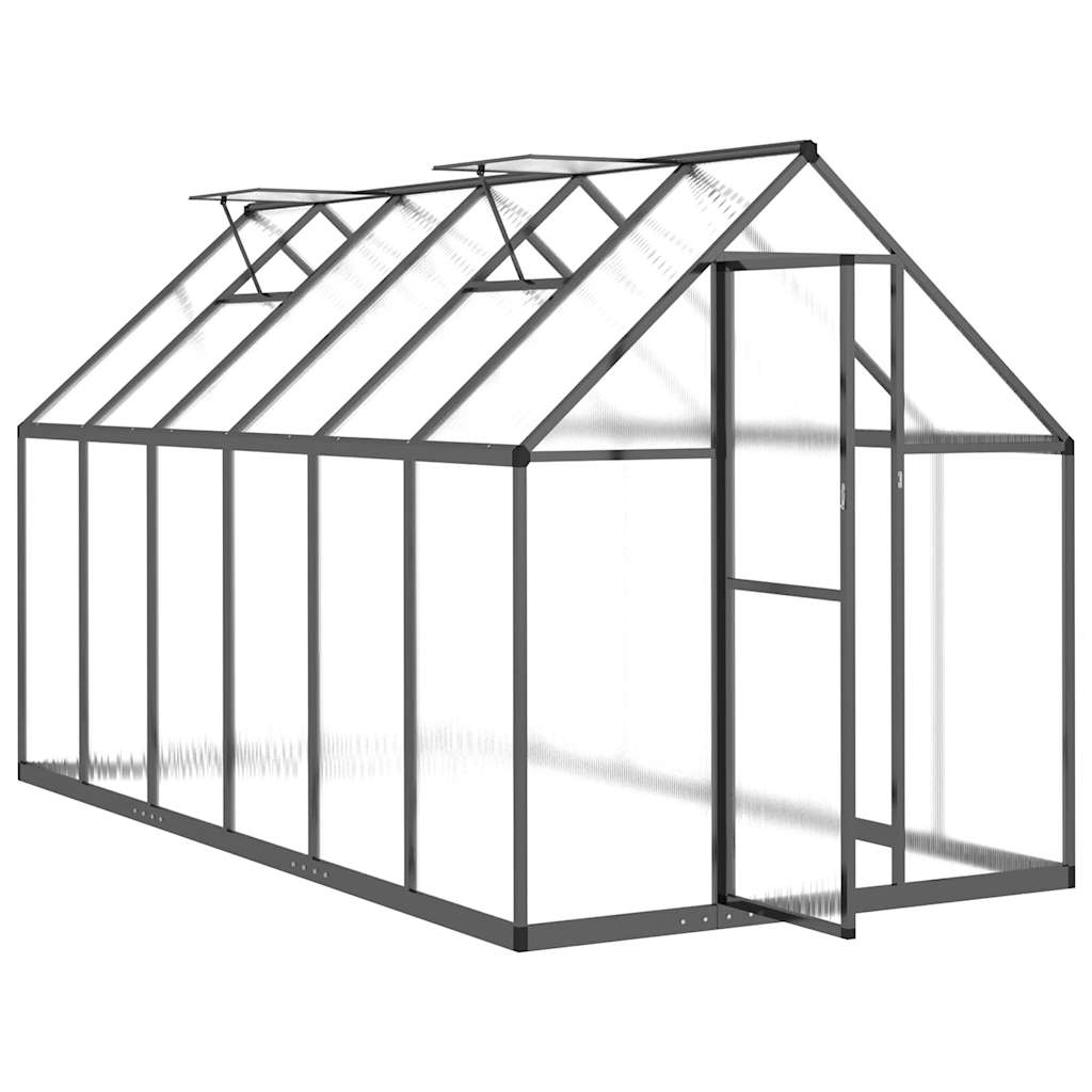 Skleník s podkladovým rámem antracitový 334x169x195 cm hliník
