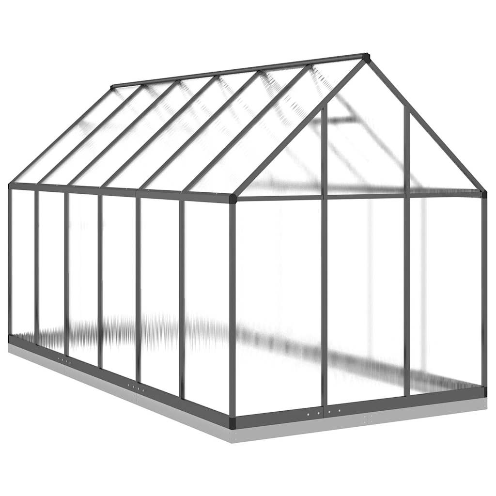 Skleník s podkladovým rámem antracitový 334x169x202 cm hliník