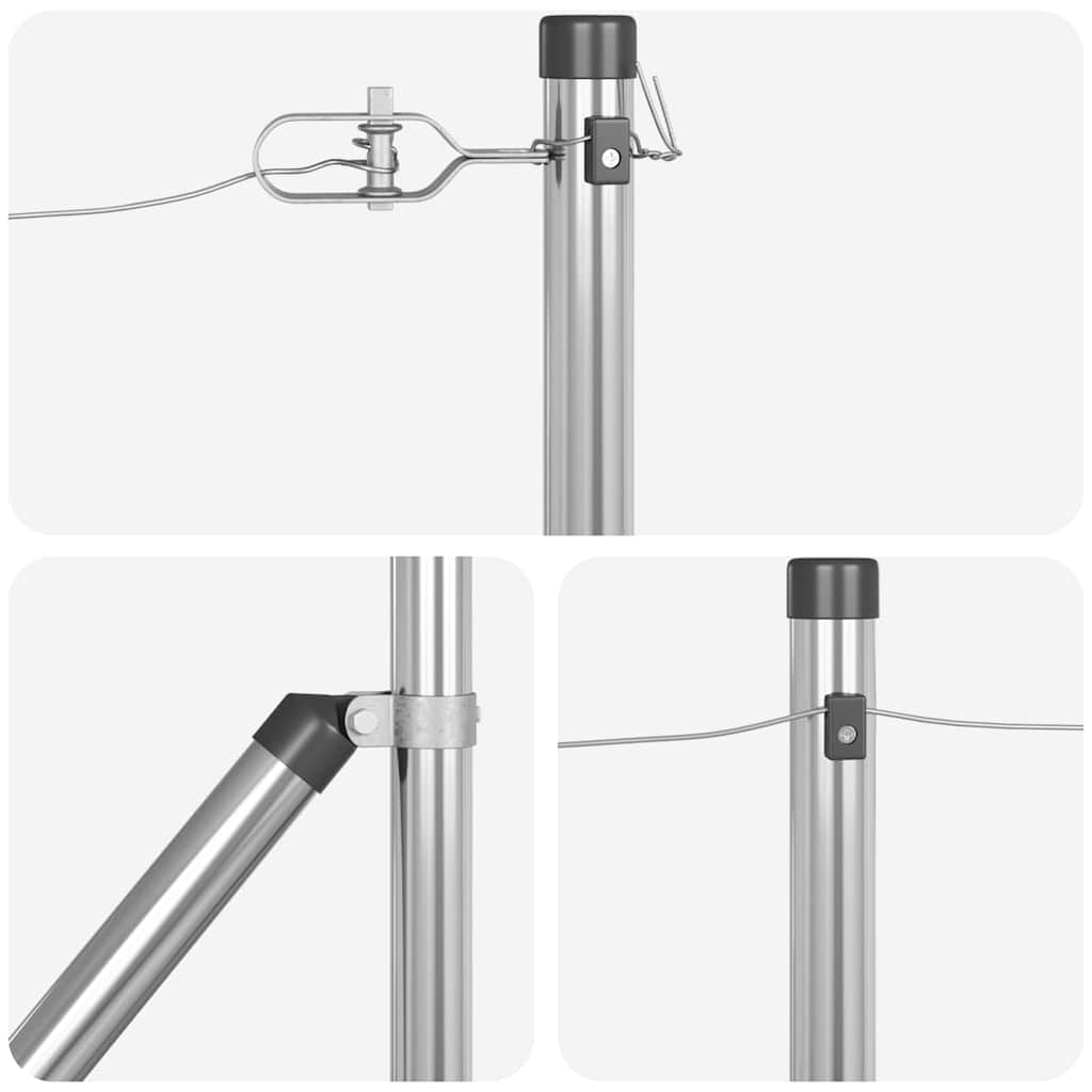 Plotový sloupek. Jiný 26 pcs Stříbrná 3.2 x 3.2 x 80 cm Ocel