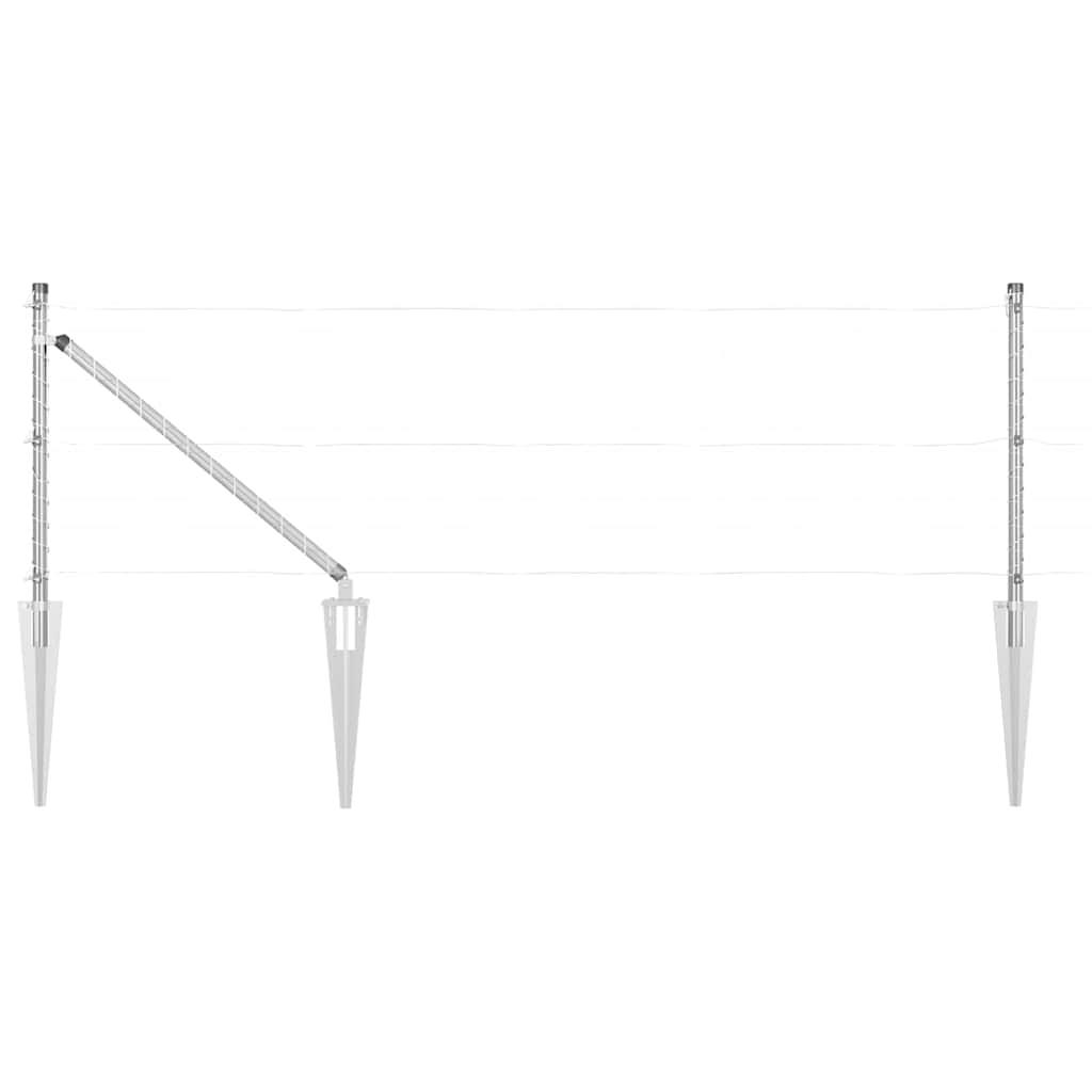 Plotový sloupek. 26 pcs Stříbrná 3.2 x 3.2 x 100 cm Ocel