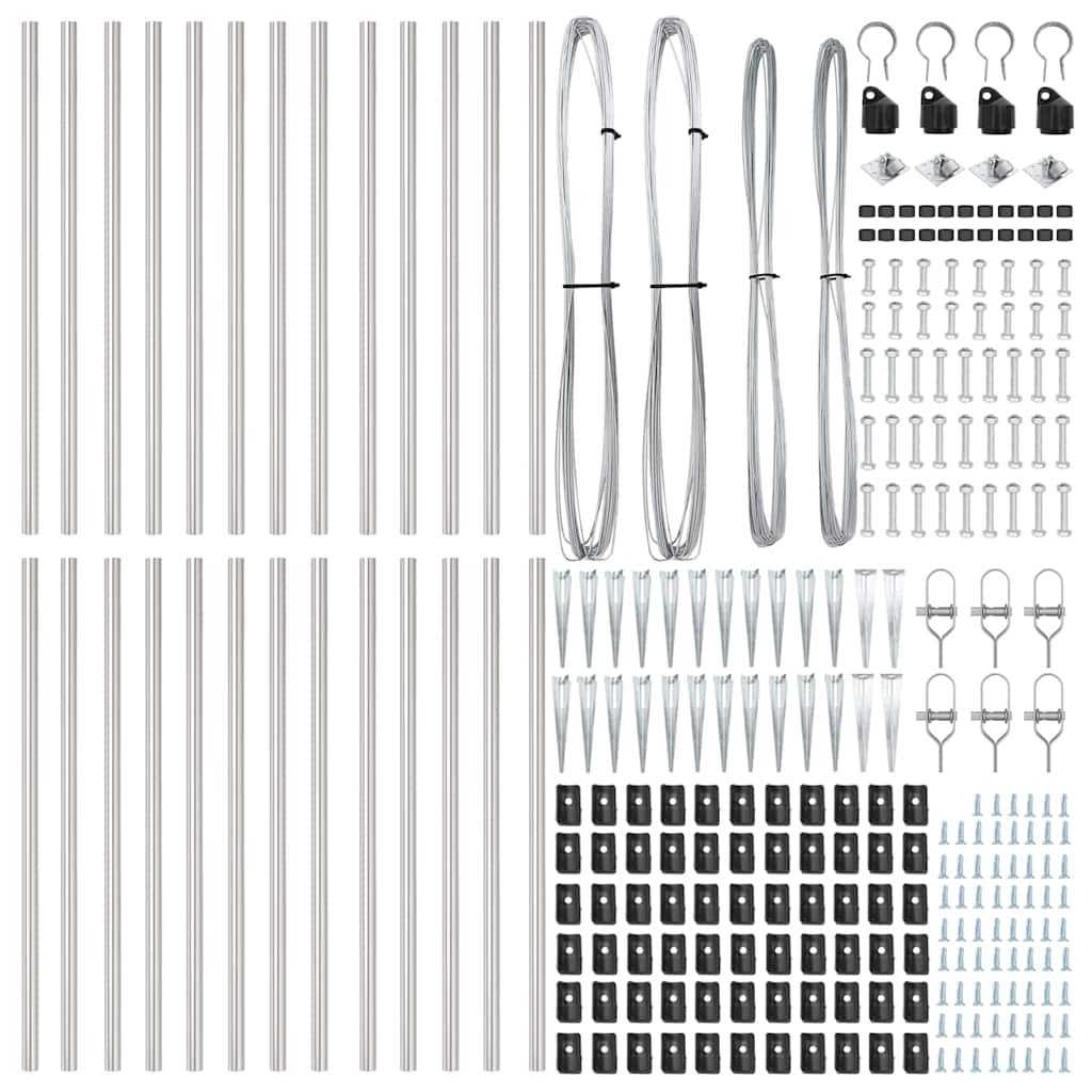 Plotový sloupek. 26 pcs Stříbrná 3.2 x 3.2 x 100 cm Ocel