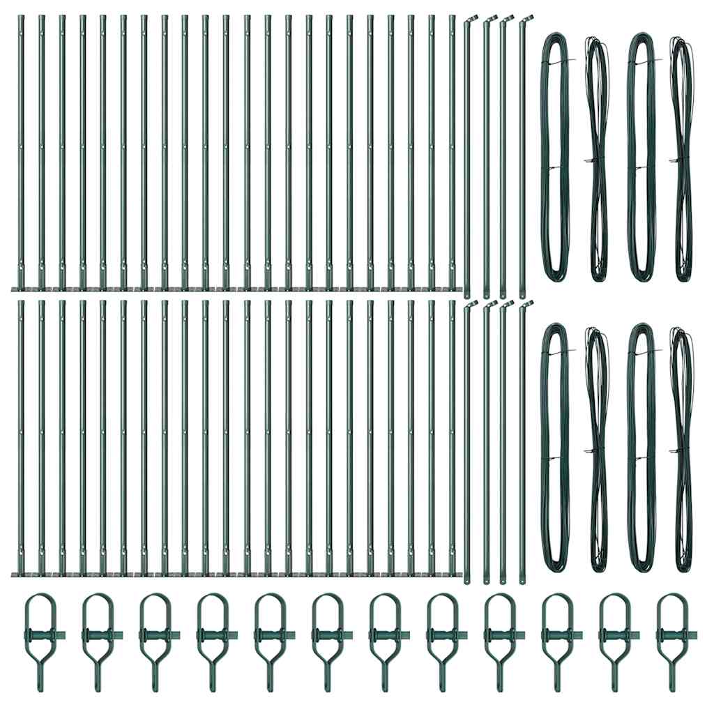 Plotový sloupek. Jiný 52 pcs Stříbrná 3.2 x 3.2 x 70 cm Ocel