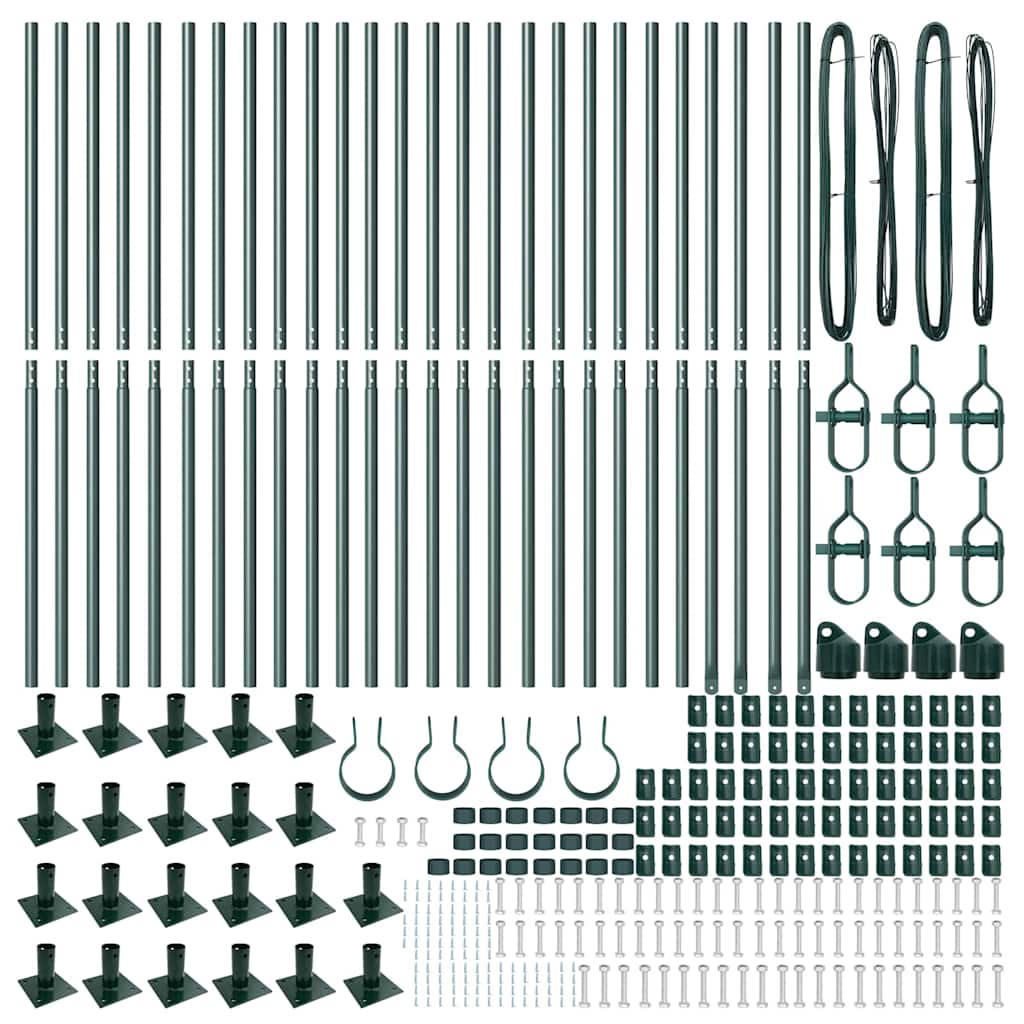 Plotový sloupek. Jiný 26 pcs Stříbrná 3.2 x 3.2 x 78.5 cm Ocel