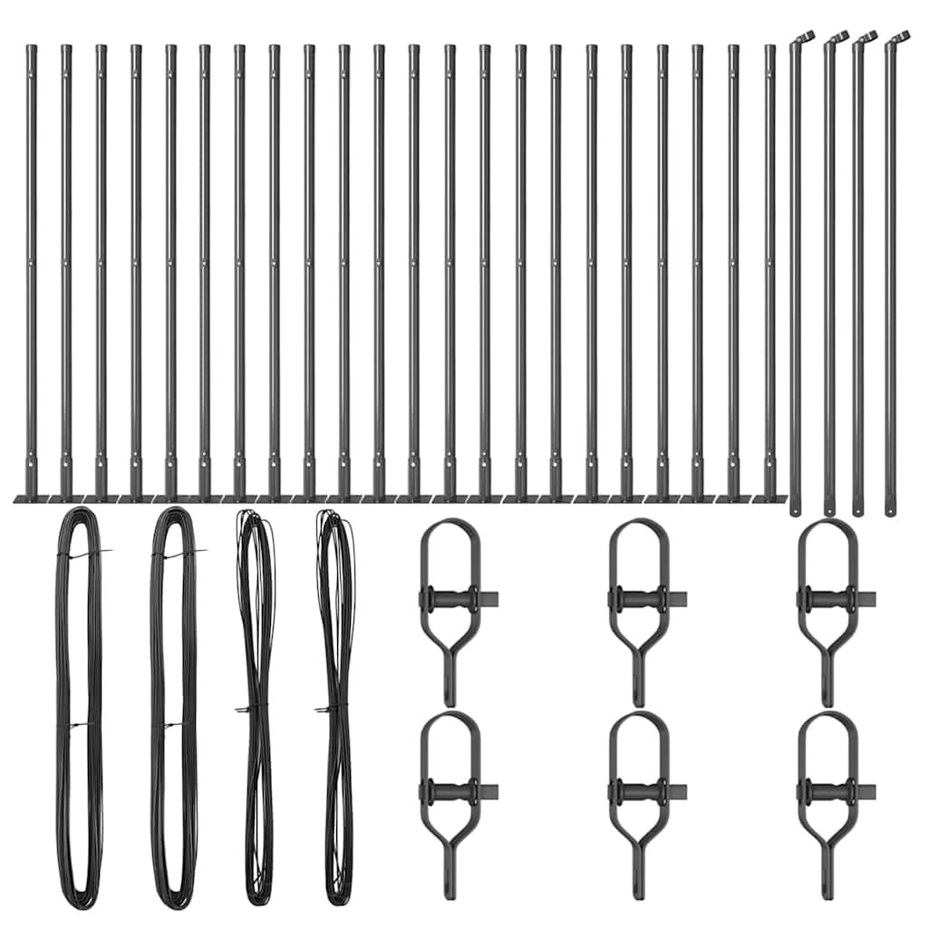 Plotový sloupek. Jiný 26 pcs Stříbrná 3.2 x 3.2 x 50 cm Ocel