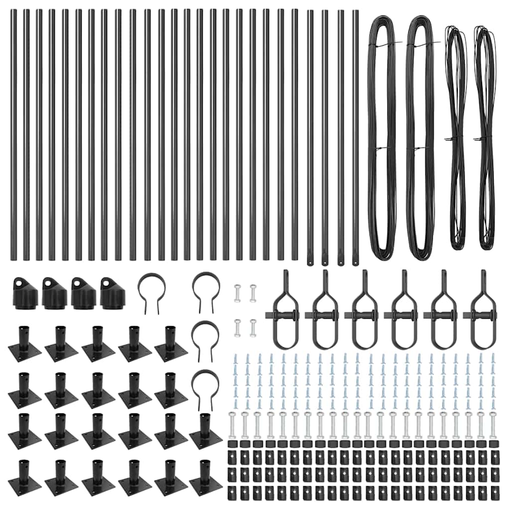Plotový sloupek. Jiný 26 pcs Stříbrná 3.2 x 3.2 x 90 cm Ocel