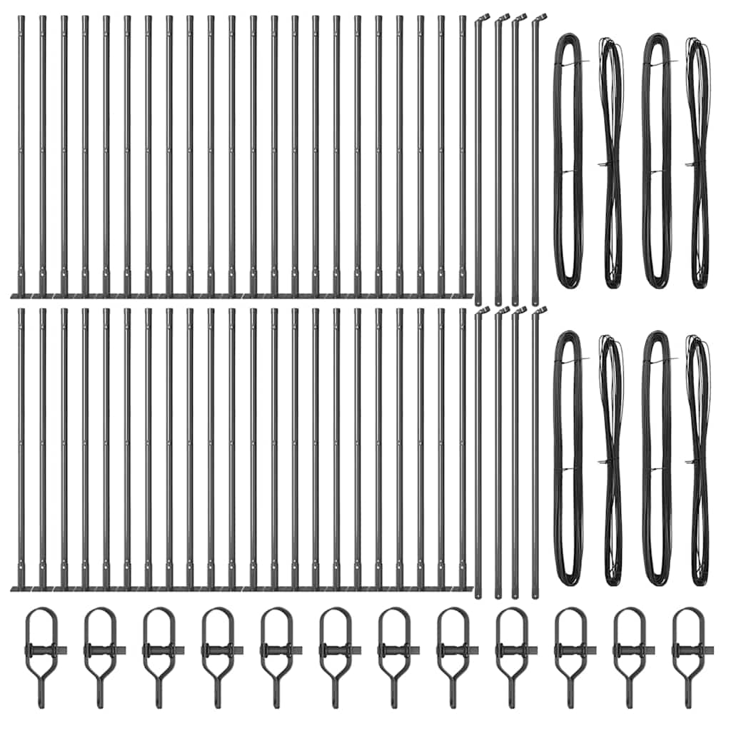 Plotový sloupek. Jiný 52 pcs Stříbrná 3.2 x 3.2 x 90 cm Ocel