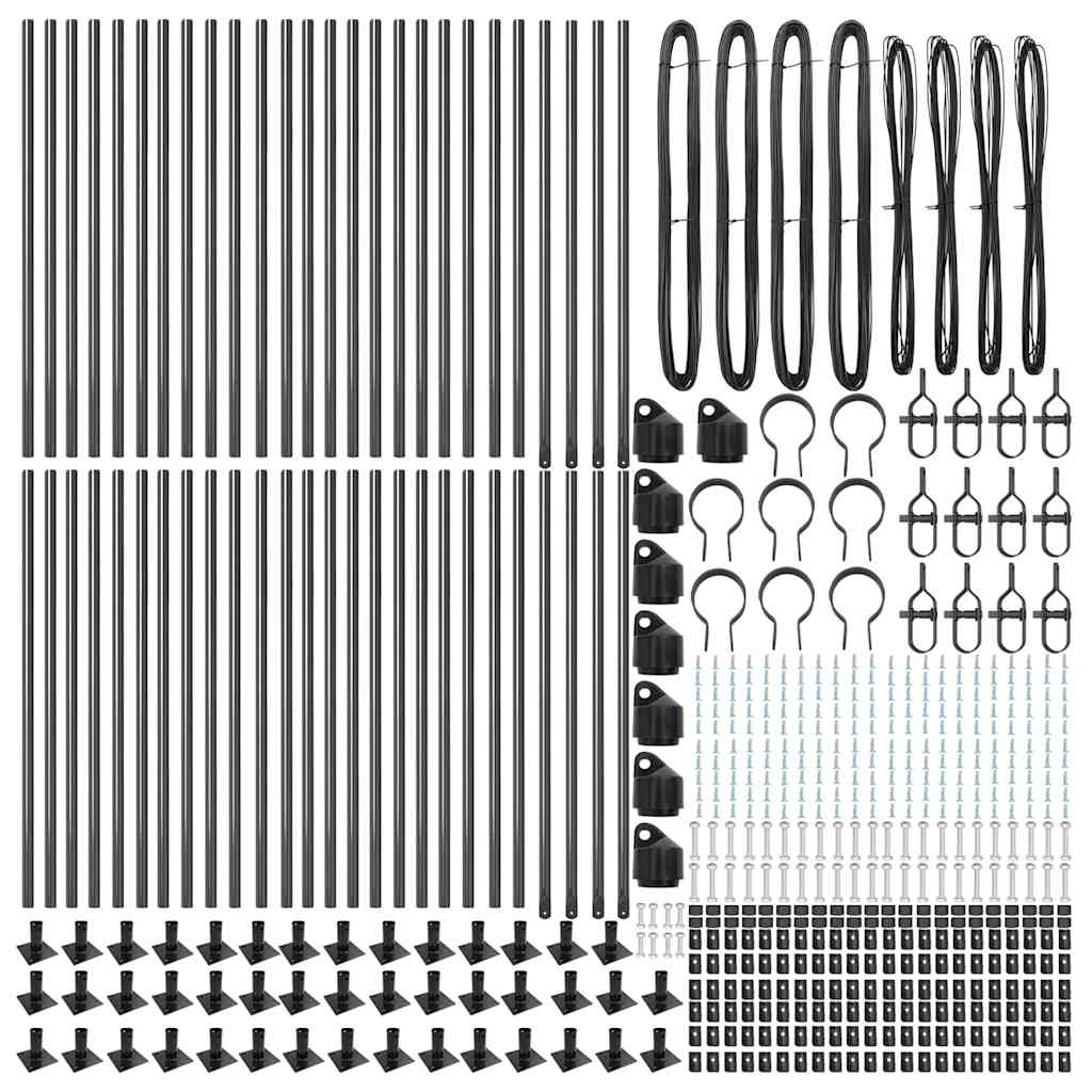 Plotový sloupek. 52 pcs Stříbrná 3.2 x 3.2 x 110 cm Ocel