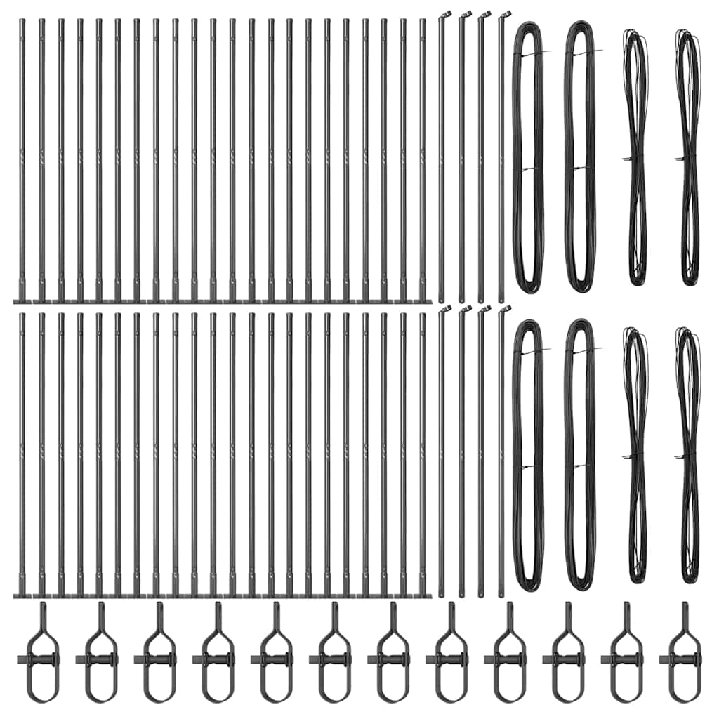 Plotový sloupek. Jiný 52 pcs Stříbrná 3.2 x 3.2 x 68.5 cm Ocel
