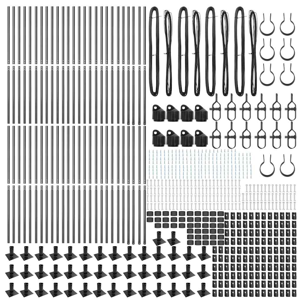 Plotový sloupek. Jiný 52 pcs Stříbrná 3.2 x 3.2 x 68.5 cm Ocel