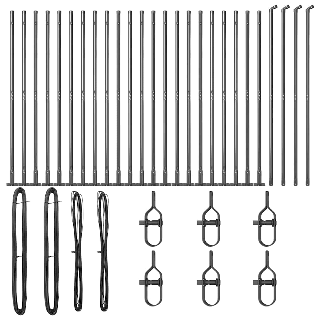 Plotový sloupek. Jiný 26 pcs Stříbrná 3.2 x 3.2 x 83.5 cm Ocel