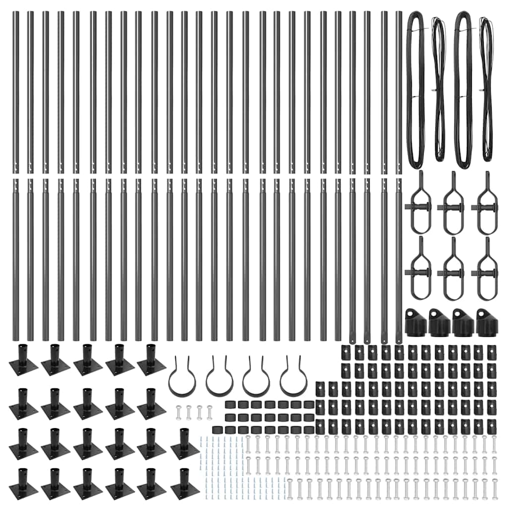 Plotový sloupek. Jiný 26 pcs Stříbrná 3.2 x 3.2 x 83.5 cm Ocel