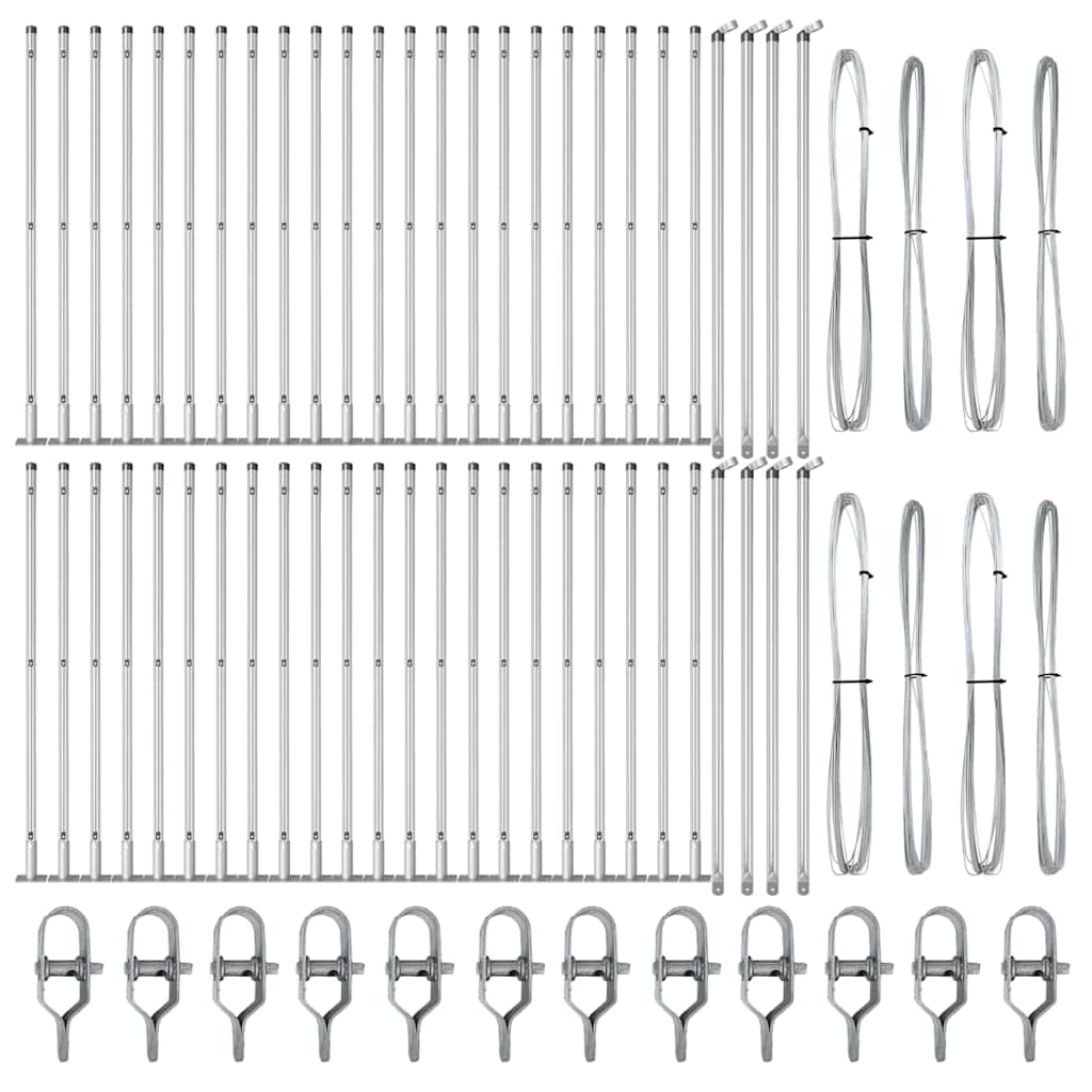 Plotový sloupek. Jiný 52 pcs Stříbrná 3.2 x 3.2 x 50 cm Ocel