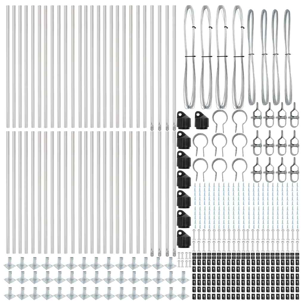 Plotový sloupek. Jiný 52 pcs Stříbrná 3.2 x 3.2 x 50 cm Ocel