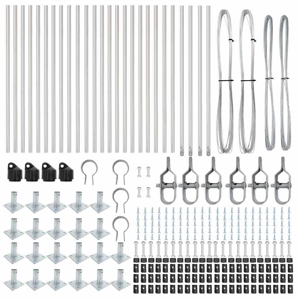 Plotový sloupek. Jiný 26 pcs Stříbrná 3.2 x 3.2 x 110 cm Ocel