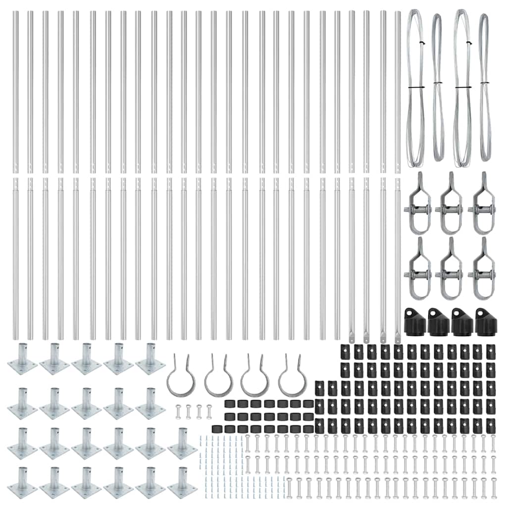 Plotový sloupek. Jiný 26 pcs Stříbrná 3.2 x 3.2 x 68.5 cm Ocel